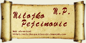 Milojko Pejčinović vizit kartica